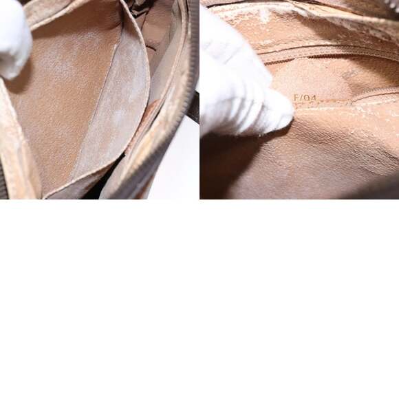 CELINE Macadam Canvas Shoulder Bag Pvc Leather Brown Gold - Picture 13 of 13